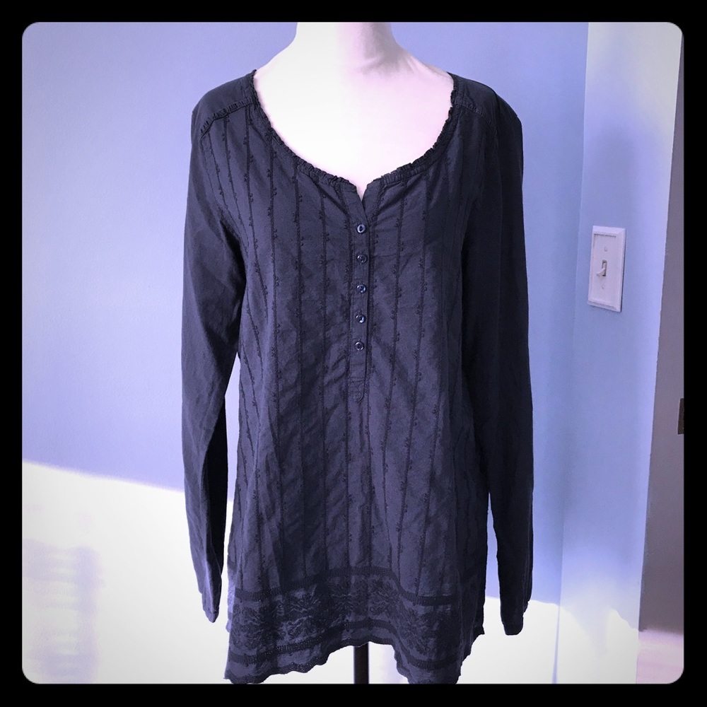 🔴$$$ DROP    EDDIE BAUER LS PEASANT BLOUSE